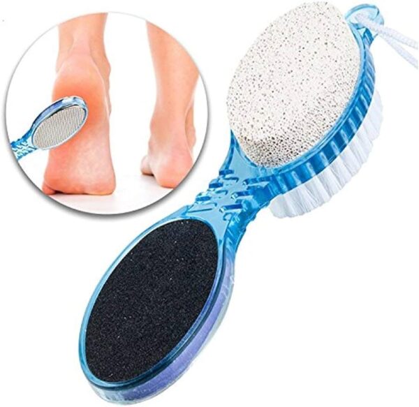 Pedicure Paddle Brush - 4 In 1 Multi Use Pedicure Paddle Brush - 4 Step Pedicure (Cleanse, Scrub, File And Buff) - Foot Brush