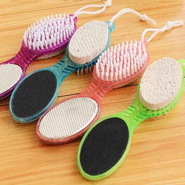 Pedicure Paddle Brush - 4 In 1 Multi Use Pedicure Paddle Brush - 4 Step Pedicure (Cleanse, Scrub, File And Buff) - Foot Brush