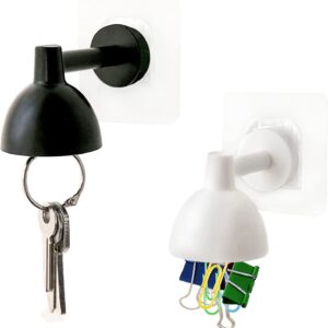 Magnetic Lamp Key Holder, Magnet Table Lamp Key Hook, Lamp Shape Metal Key Rack, Key Hanger, Lamp Shaped Key Holder, Wall Hanging Hook Key Holder, Self-Adhesive Clothes Hat Key Holder,