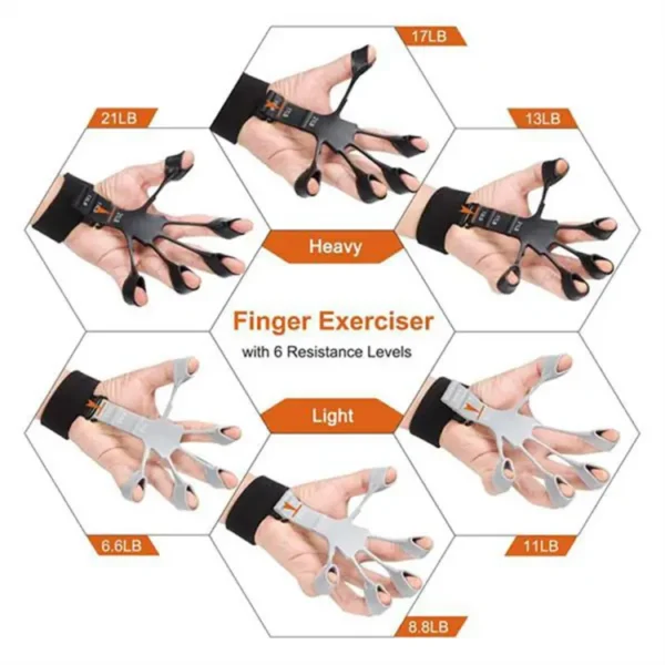 Finger Trainer - Hand Trainer Finger Trainer - Silicone Trainer - Exercise Griper - Hand Expander Grips - Finger Exerciser Strengthener Stretcher