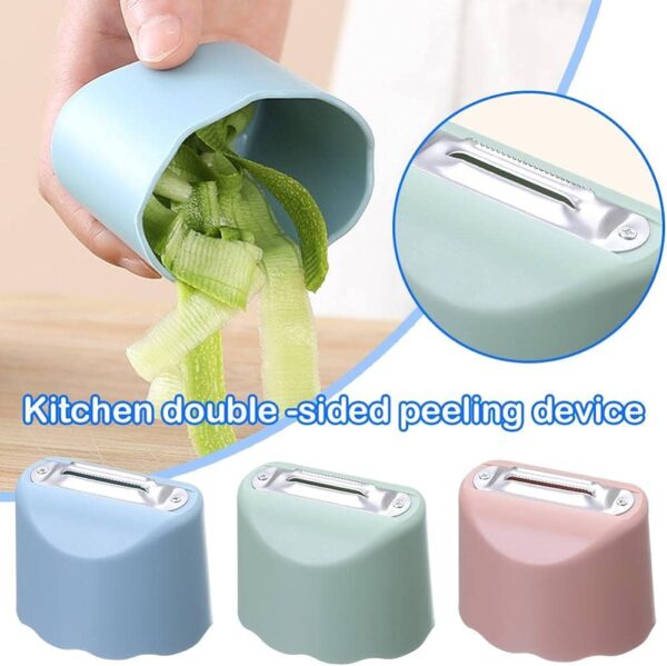 Plastic Anti-Splash Peeler - Stainless Steel Multi-function Storage Peeler - Double Sided Peeler - Anti-Splash Multifunctional Peeler