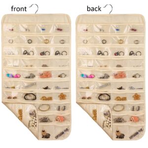 80 Pocket Hanging Jewelry Organizer , Jewelry Organizer Closet, Double Sided Jewelry Organizer, Pockets Hanger Hanging Jewelry,