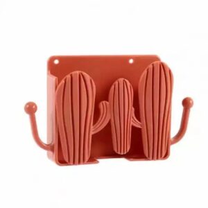 Cactus Shape Self Adhesive Mobile Holder, Wall Mounted Remote Control Storage Box, Cactus Shaped Charger Phone Bracket Holder, Mobile Phone Charging Stand