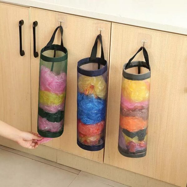 Mesh Plastic Bag Holder - Mesh Shopping Bag Holder - Hanging Shopper Holder -Garbage Bag Organizer - Grocery Bag Organizer - Plastic Bag Dispenser