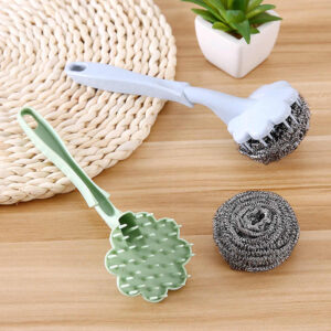 Long Handle Wire Ball Brush, Wire Ball Brush, Pan Kitchen Dish Handle Washing Tool, Long Handle for cleaning,