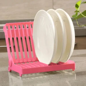Mini Folding Dish Rack - Small Kitchen Foldable Dish Plate Drying Rack - Plastic Foldable Dish Drying Rack - 1pc Collapsible Dish Rack