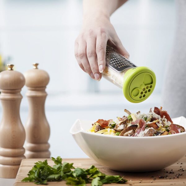 Grate and Shake Cheese Grater - Grate and Shake Table Grater - 2 in 1 Cheese Grater - Cheese Grater With Container - Stainless Steel Vegetable Grater