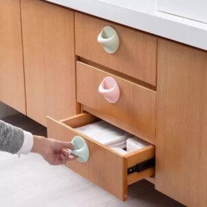 Sticky Drawer Handle (2pcs) - Self Adhesive Round Handle - Plastic Suction Cup Handles - Kitchen Cabinet Handle - Online Shopping In Pakistan